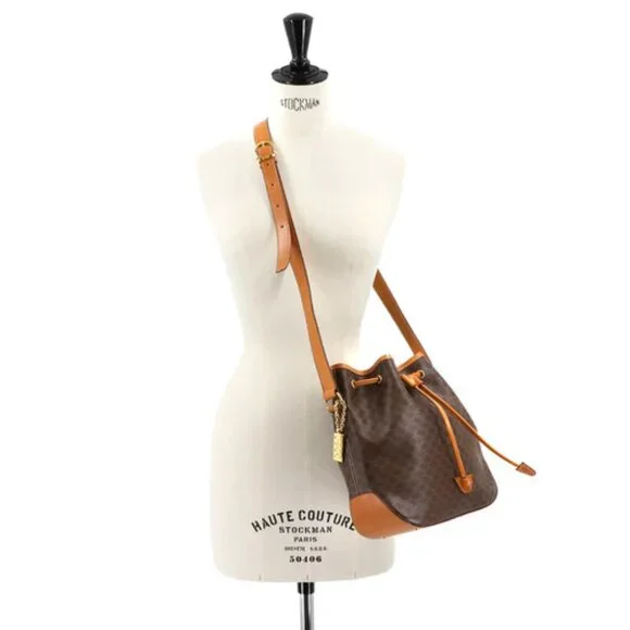 CELINE Macadam Shoulder Bag Leather Brown Gold Hardware - COA included - Picture 7 of 10